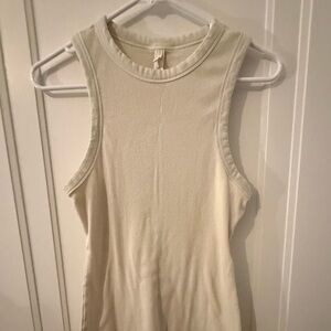 Skims Sleeveless Ribbed Dress - Cream